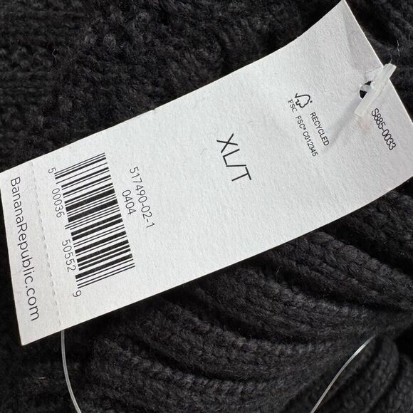 Banana Republic black chunky knit turtleneck sweater dress NWT large tall - Picture 5 of 6